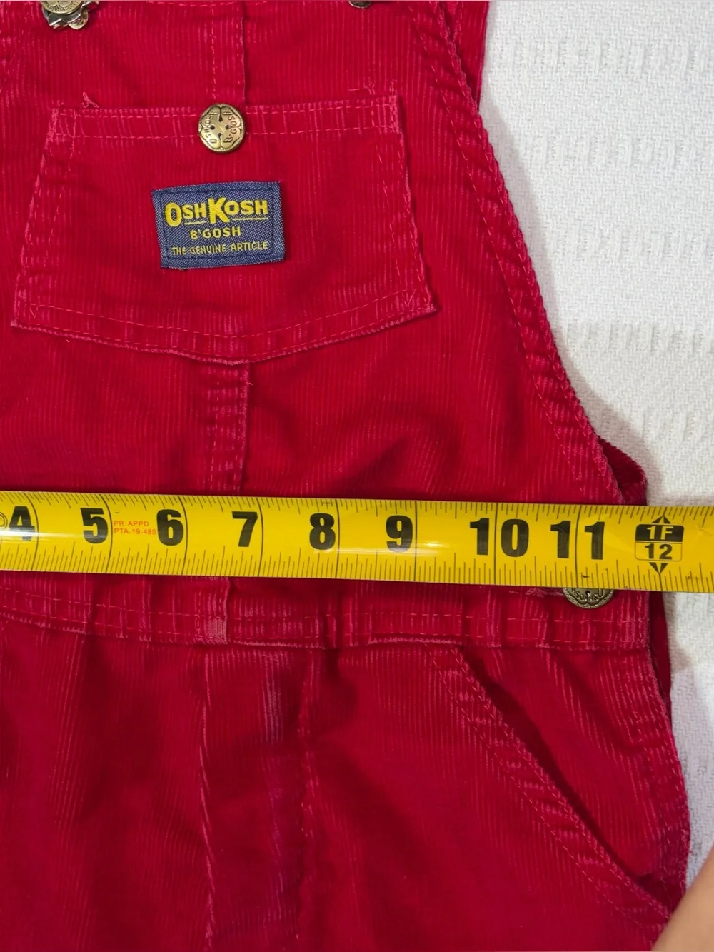 Vintage Osh Kosh B'Gosh Kids Corduroy Vestbak Bib Overalls Size 6X/7 USA